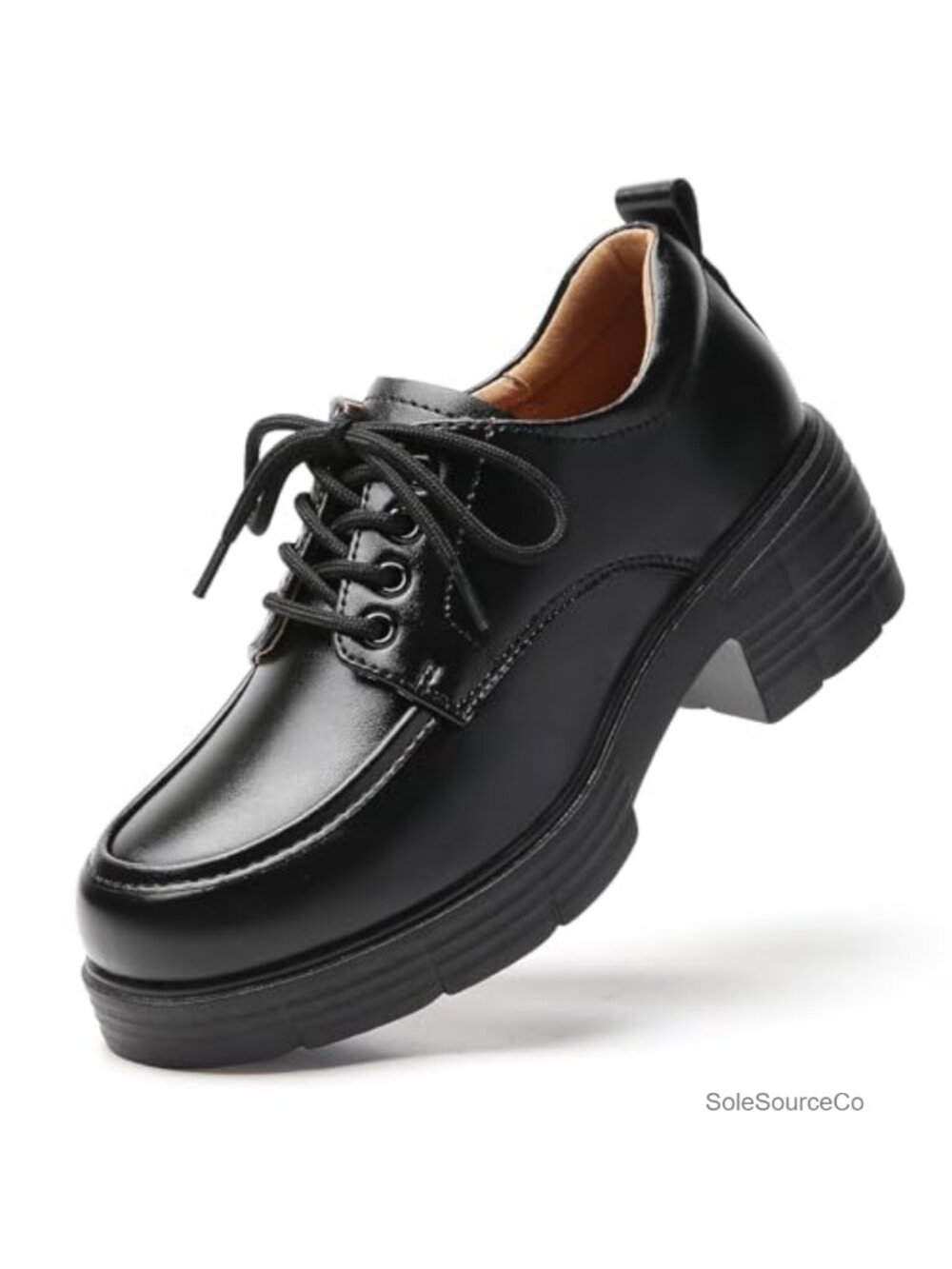 Chunky Platform Oxford Shoes Faux Leather Lace-Up Dress Casual